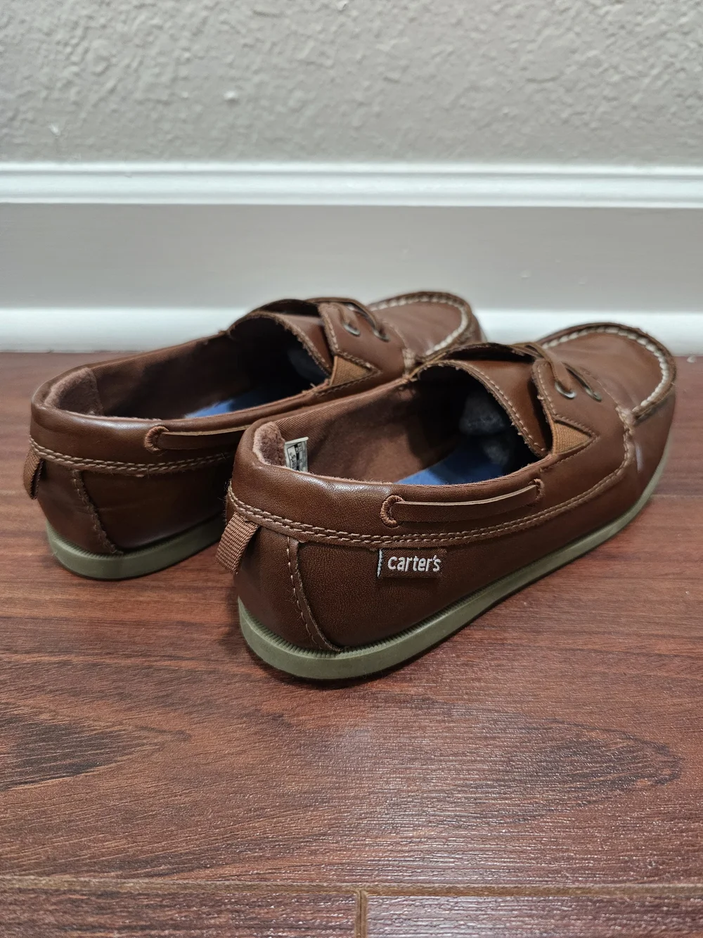 Carter's Brown Leather Boys Dressy Boat Shoes